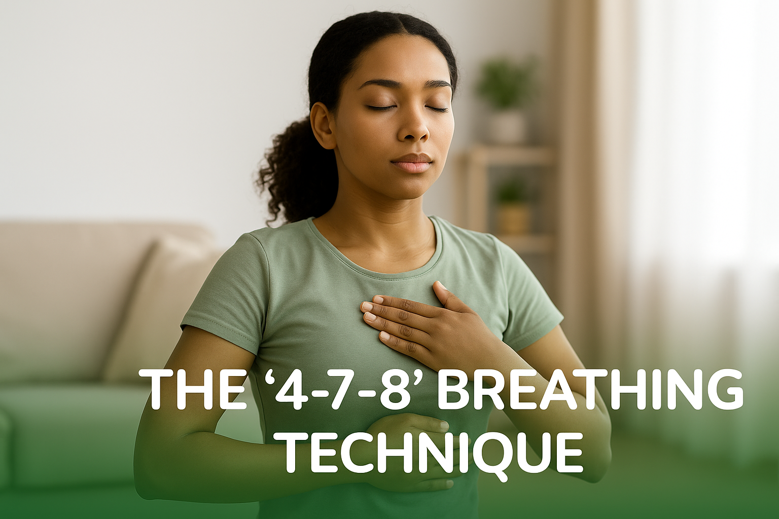 Person practicing 4-7-8 breathing technique